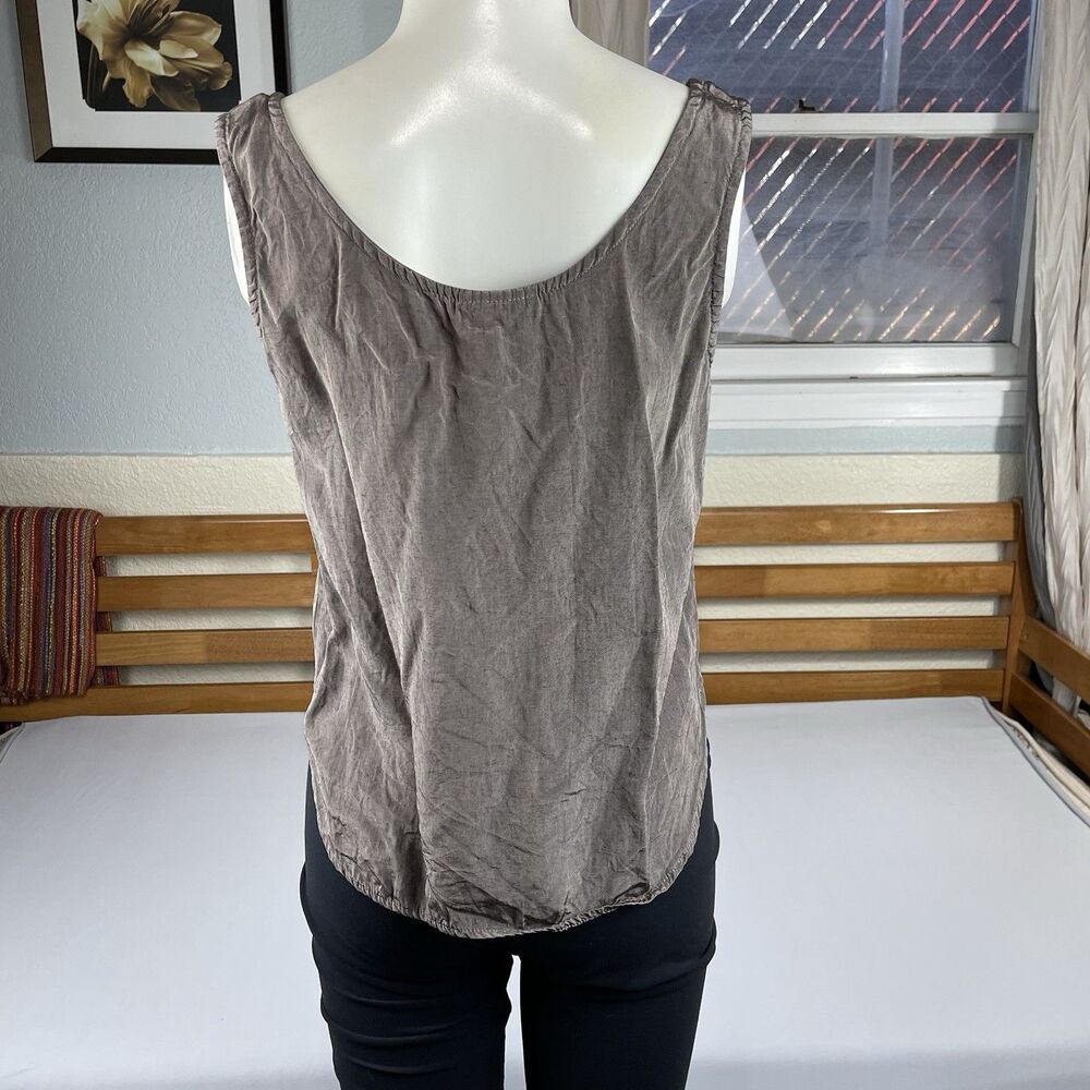 Benjamin Jay Boutique Sleeveless Silky Tank Top Women’s 12 Green/Brown Vintage - Picture 2 of 11